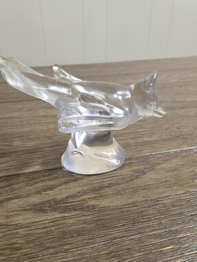 Cathay Clear Frosted "Scolding Bird" Glass Figurine - Signed by Artist